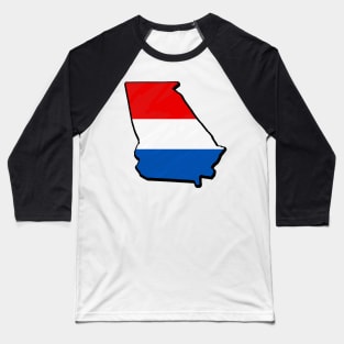 Red, White, and Blue Georgia Outline Baseball T-Shirt